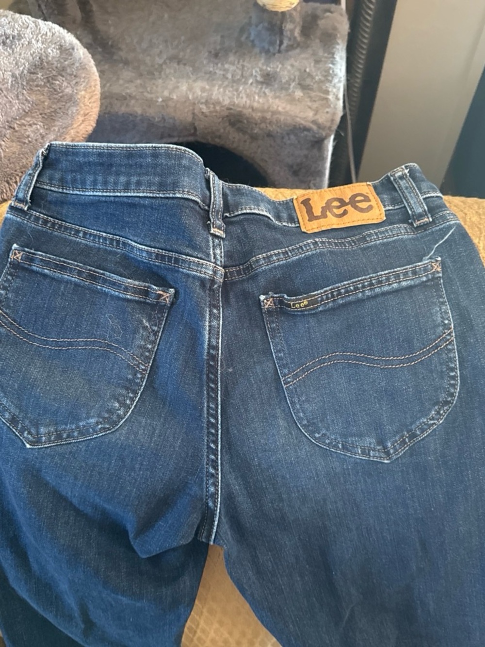 Lee Women's Straight Leg Denim Jeans in Dark Blue